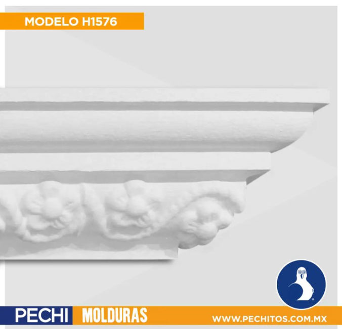 Molduras de Unicel Reforzado FLOREE para Colar Modelo H1576