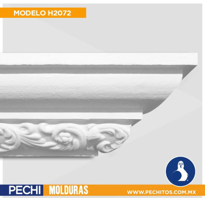 Molduras de Unicel Reforzado FLOREE para Colar Modelo H2072